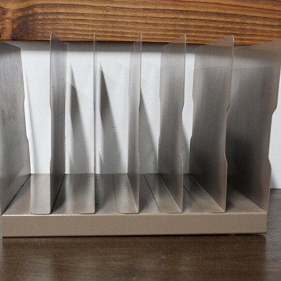 Vintage Metal File Organizer – 5 Slot Industrial Desk Sorter - Picture 8 of 10